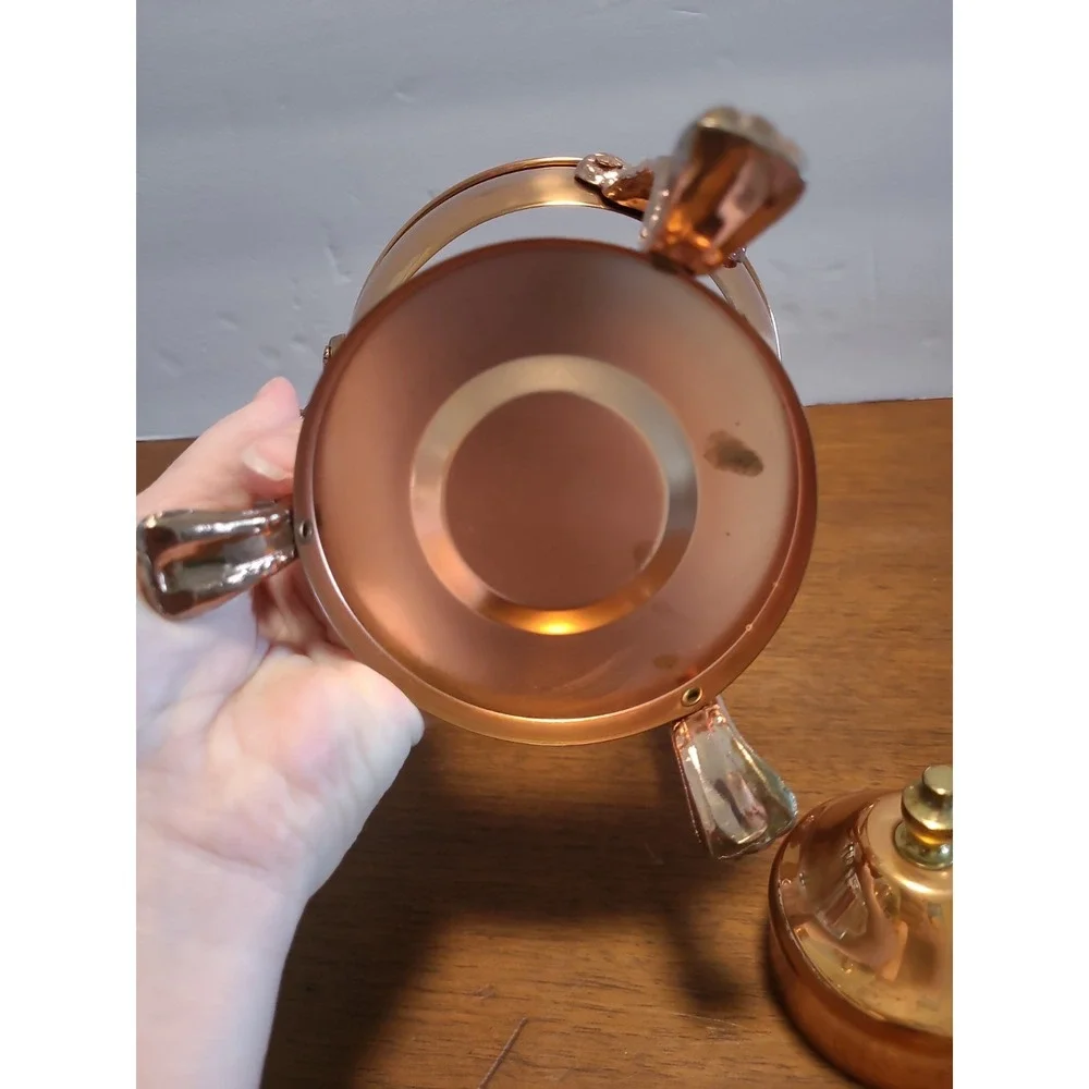 Vintage Princess House Copper & Brass Coffee/Tea Carafe with Lid and Stand